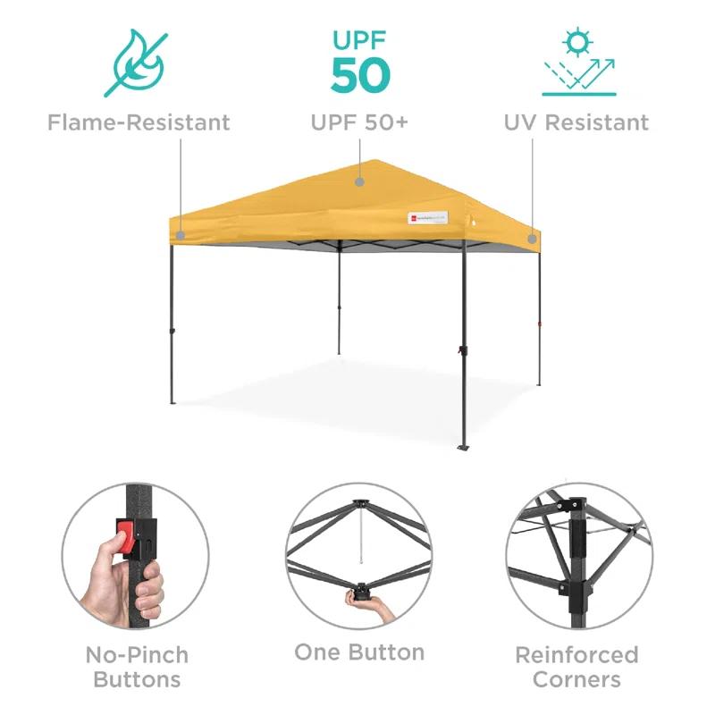 Best Choice Products Easy Setup Pop Up Canopy W/ 1-Button Setup, Wheeled Case, 4 Weight Bags & Reviews | Wayfair