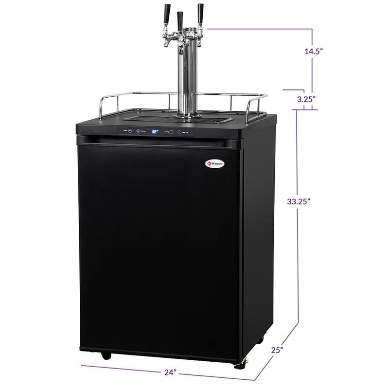 Kegco Kegco 5.6 Cubic Feet Triple Tap Freestanding Kegerator with Adjustable Temperature