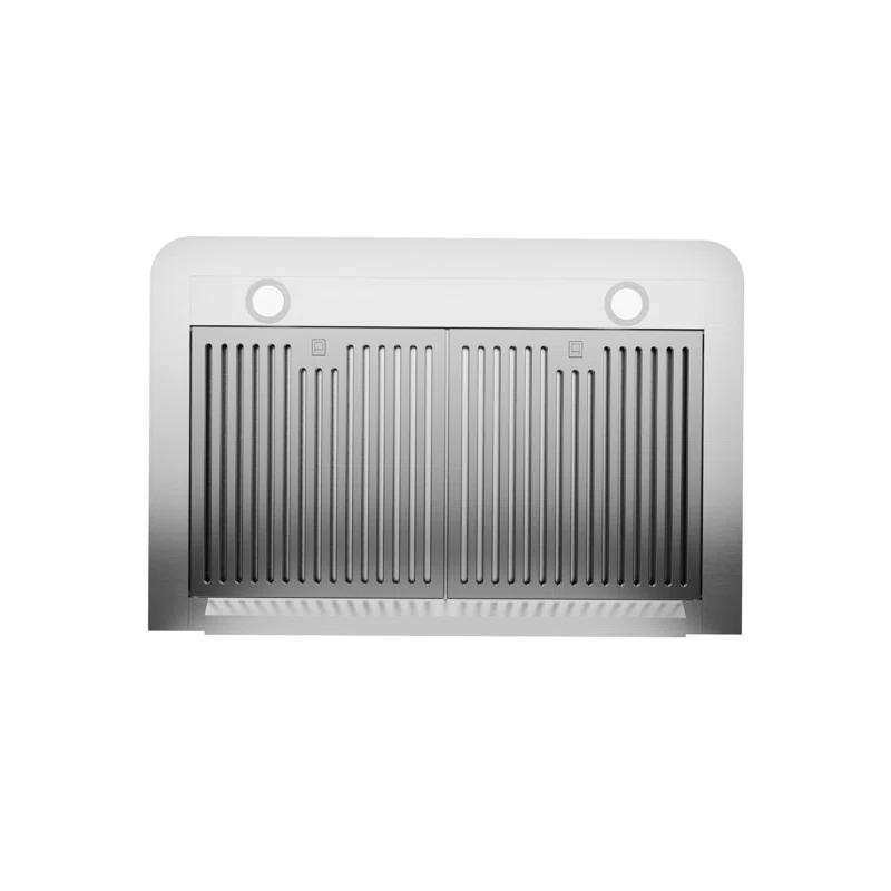 30" Stainless Steel Under Cabinet Range Hood With Washable Baffle Filter And LED Lights For Ducted Kitchen Over Stove Vent