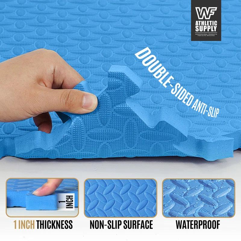 CAP Interlocking Exercise Foam Mats, 24 SQ.FT Diamond, TATAMI, T-Pattern 1-Inch Thickness Tiles