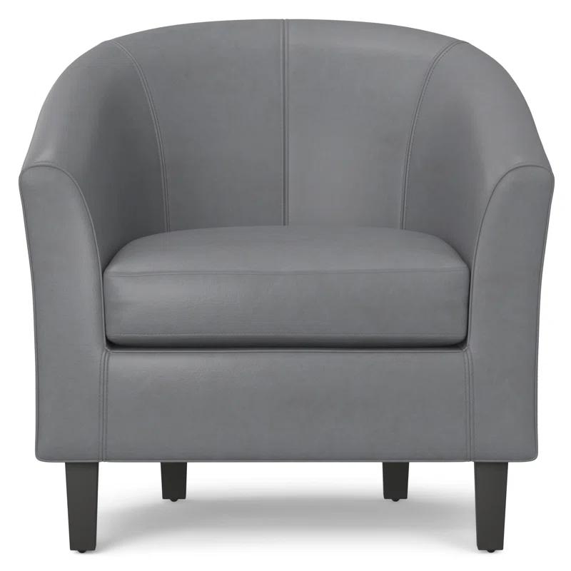 Simpli Home Austin 30"W Upholstered Vegan Faux Leather Contemporary Tub Accent Chair with High Arms and Deep Seat