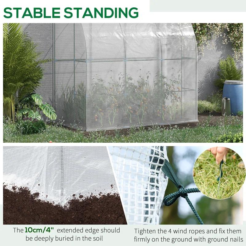 Outsunny 84" W x 84" D Lean-To Greenhouse