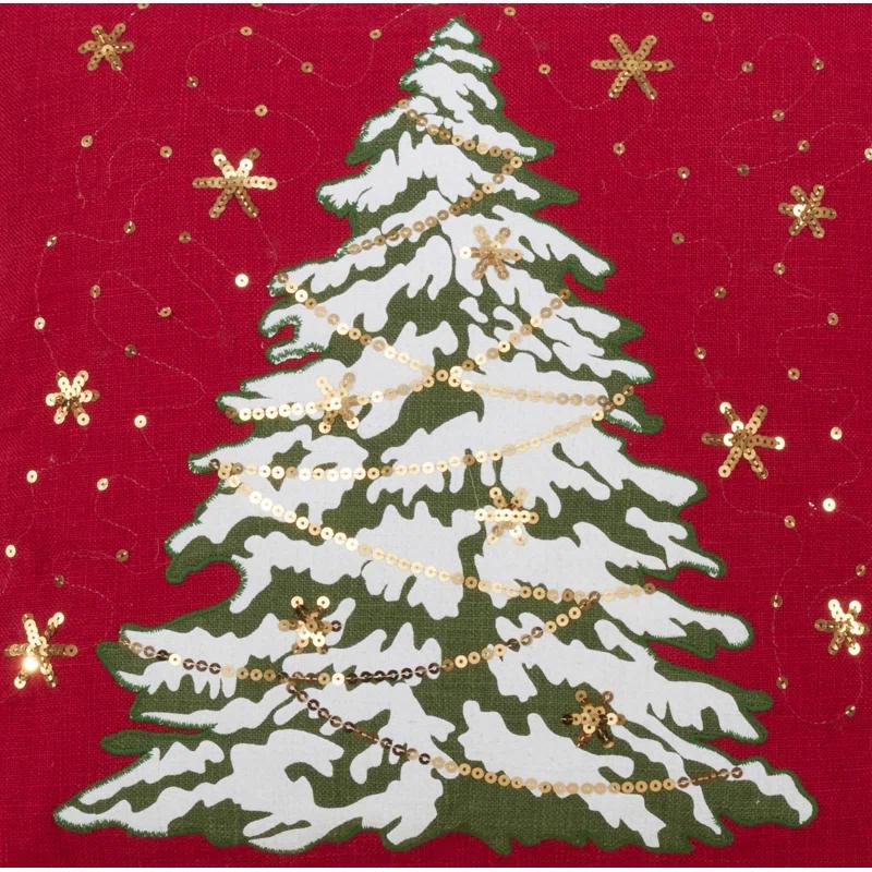 Saro O Tannenbaum Collection Sequined Pillow Cover