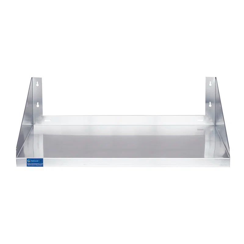 Amgood 12 in. x 36 in. Stainless Steel Wall Shelf with Side Guards