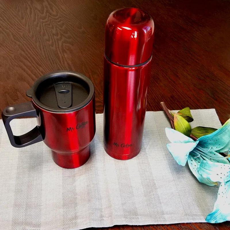 Gibson Mr Coffee 2 Piece Stainless Steel Travel Mug Set