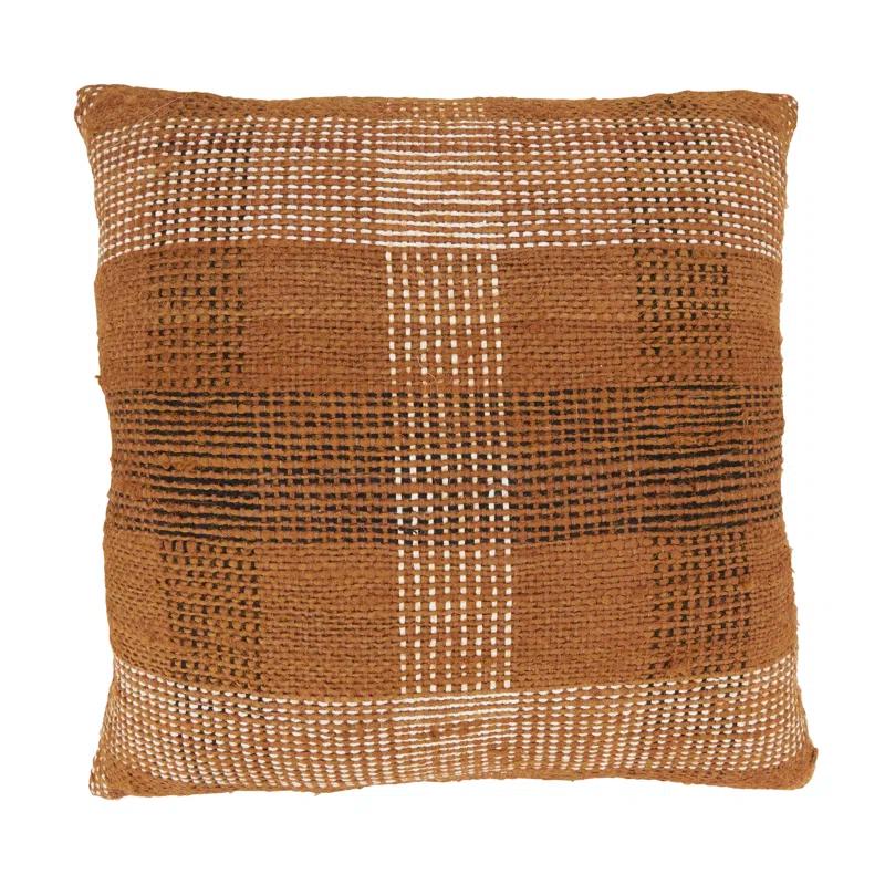 Neela Collection Plaid Cotton Blend Pillow Cover