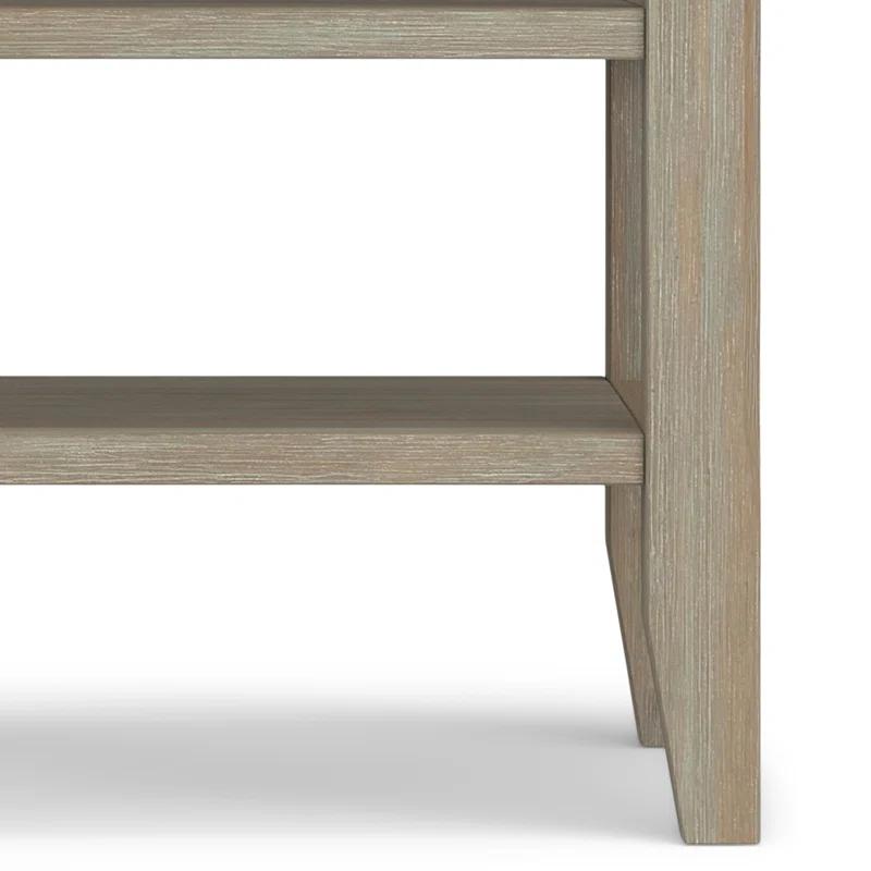 Simpli Home Acadian Solid Wood Transitional Table with Open Shelves