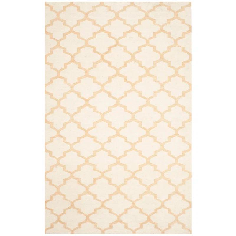Winston Porter Milltown Hand Woven Flat Weave Wool Geometric Rug
