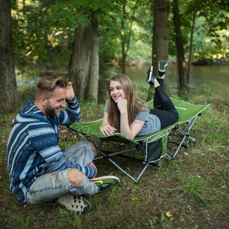 Alpcour Alpcour Folding Camping Cot - Compact Single Person Bed with Pillow for Indoor & Outdoor Use