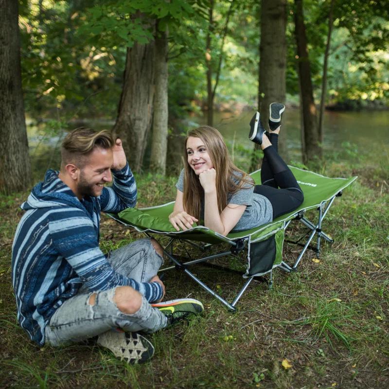 Alpcour Alpcour Folding Camping Cot - Compact Single Person Bed with Pillow for Indoor & Outdoor Use