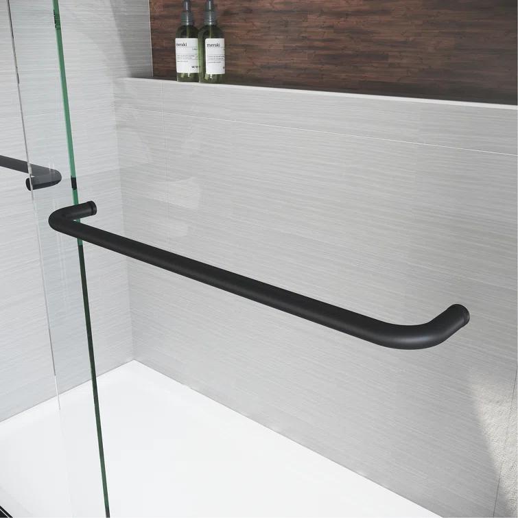 LOONGFIELD Sliding Shower Glass Door 56-60 In. W X 72 In. H, Adjustable Semi Frameless Shower Door, Certified Thick Clear Clear Tempered Glass, 304 Stainless Steel Handles ASTARQ-W2269P144324
