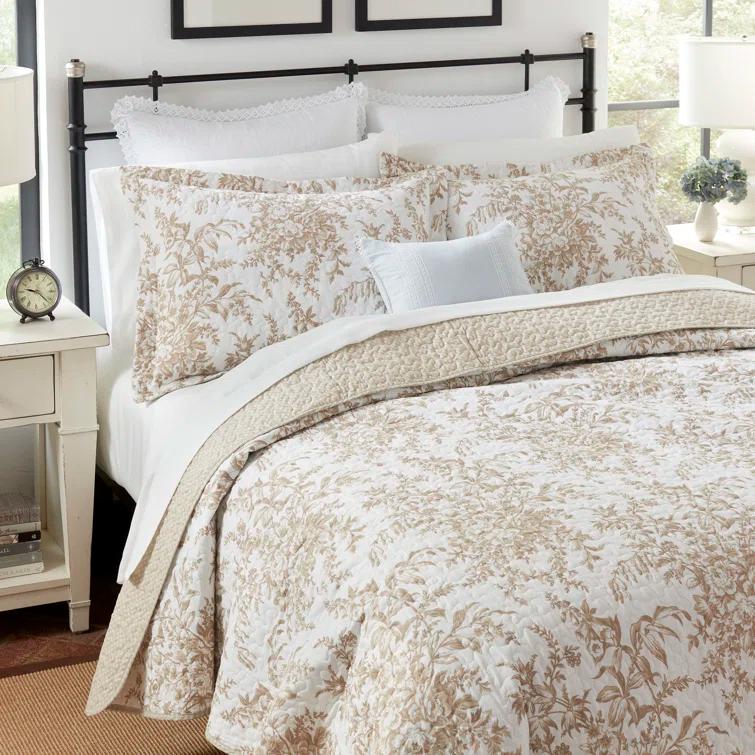 Laura Ashley Laura Ashley Bedford Cotton Reversible Quilt Set