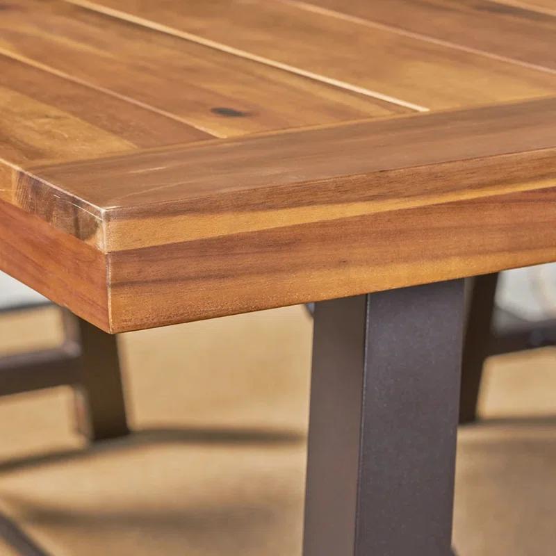 17 Stories 3-Piece Acacia Wood Outdoor Dining Set