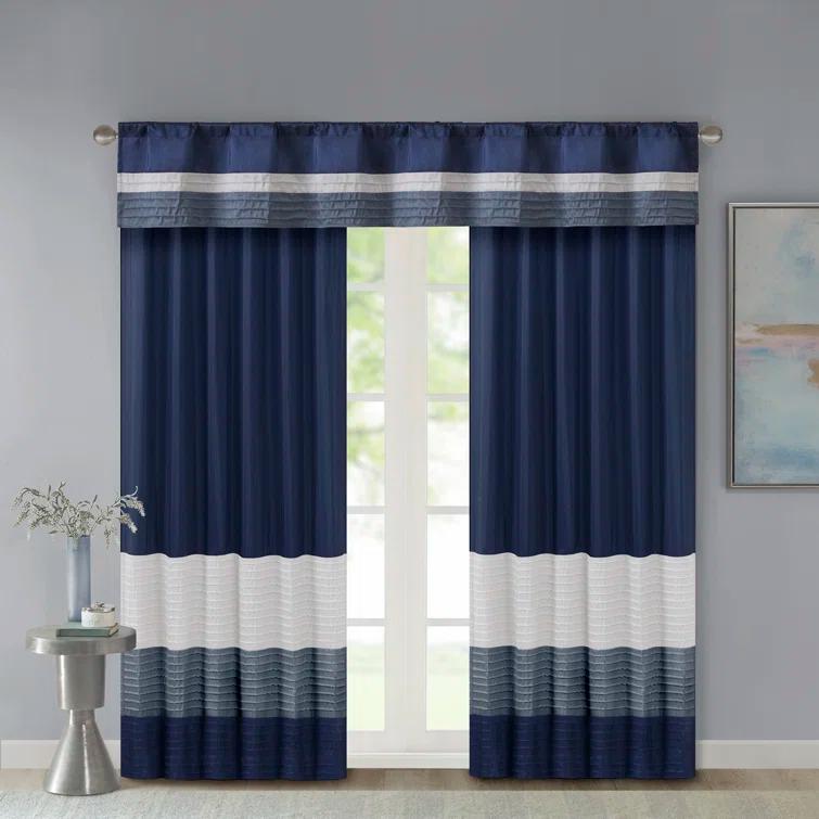 Madison Park Amherst Polyoni Pintuck Single Window Valance
