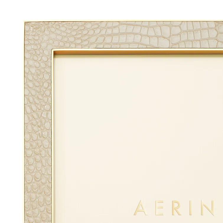 AERIN Classic Croc Fawn Leather Embossed Picture Frame
