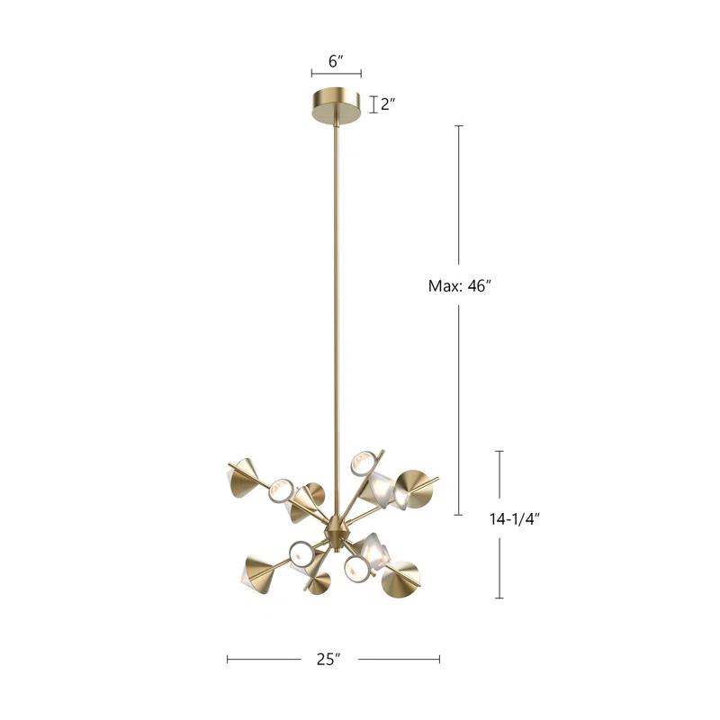 Kuzco Lighting Geode Dimmable LED Sputnik Modern Linear Chandelier