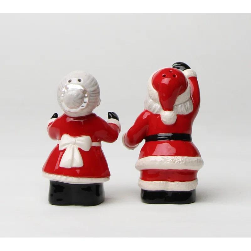 Cosmos Gifts Kissing Santa Couple Salt and Pepper
