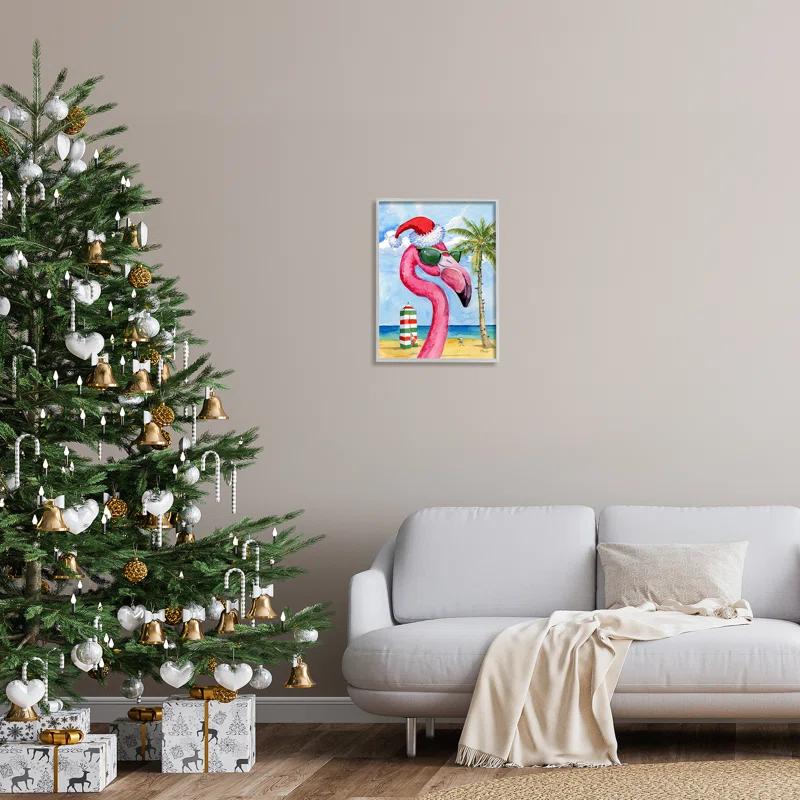 Stupell Industries " Flamingo Tropical Christmas " by Paul Brent
