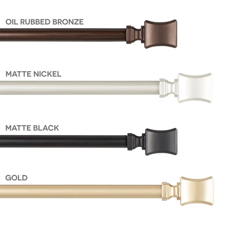 Amalgamated Textiles Adjustable Single Curtain Rod
