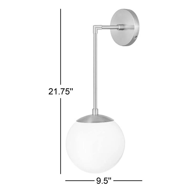 Nathanson Single Light Glass Dimmable Armed Sconce