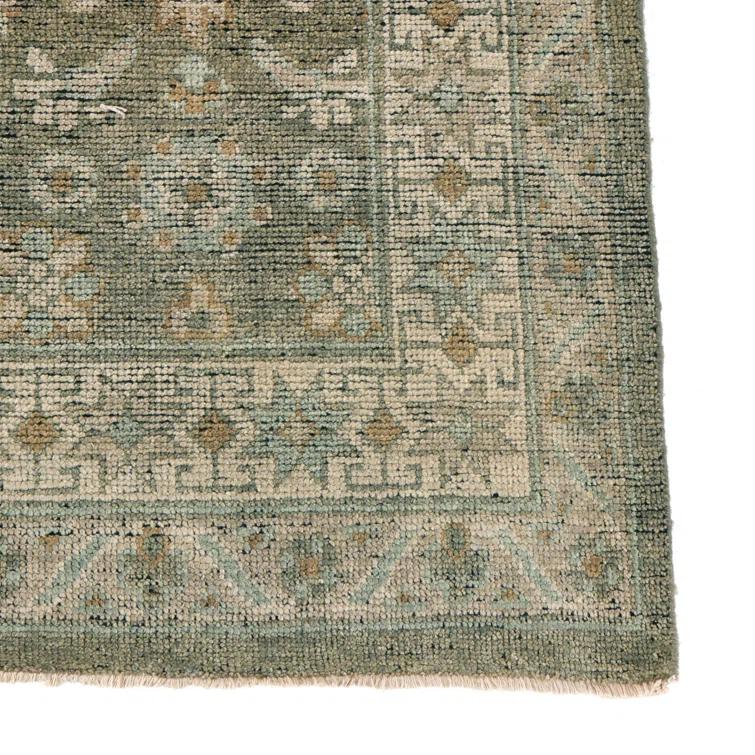 Four Hands Kenli Oriental Hand-Knotted Wool Area Rug in Green/Brown | Perigold