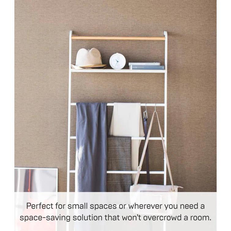 Yamazaki Home Leaning Ladder With Shelf, Space Saving, Steel