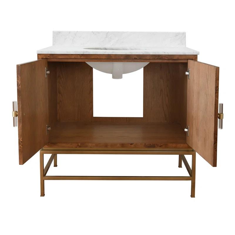 Worlds Away Clifford 36.5'' Single Bathroom Vanity with Marble Top