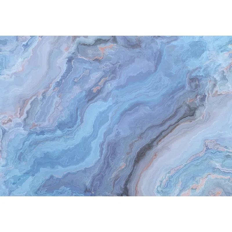 Dainty Home Placemats Dining Table Mat Table Decor Washable Non Slip Marble Round 15 X 15 Navy (Set of 8)