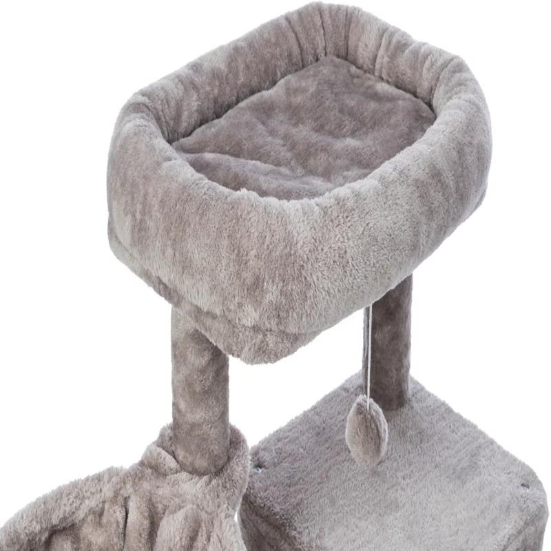 TRIXIE TRIXIE Pepito 39.4" Cat Tower, 3-Level Cat Tree with Sisal Scratching Posts and Ramp, Plush Condo and Hammock