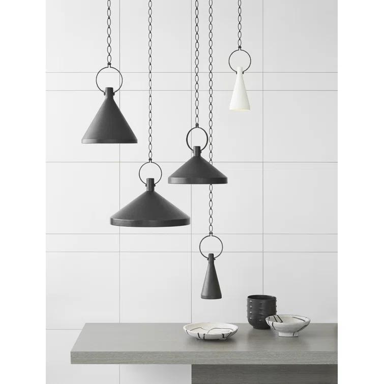 Aged Iron 20.5" Glass Indoor/Outdoor Pendant Light