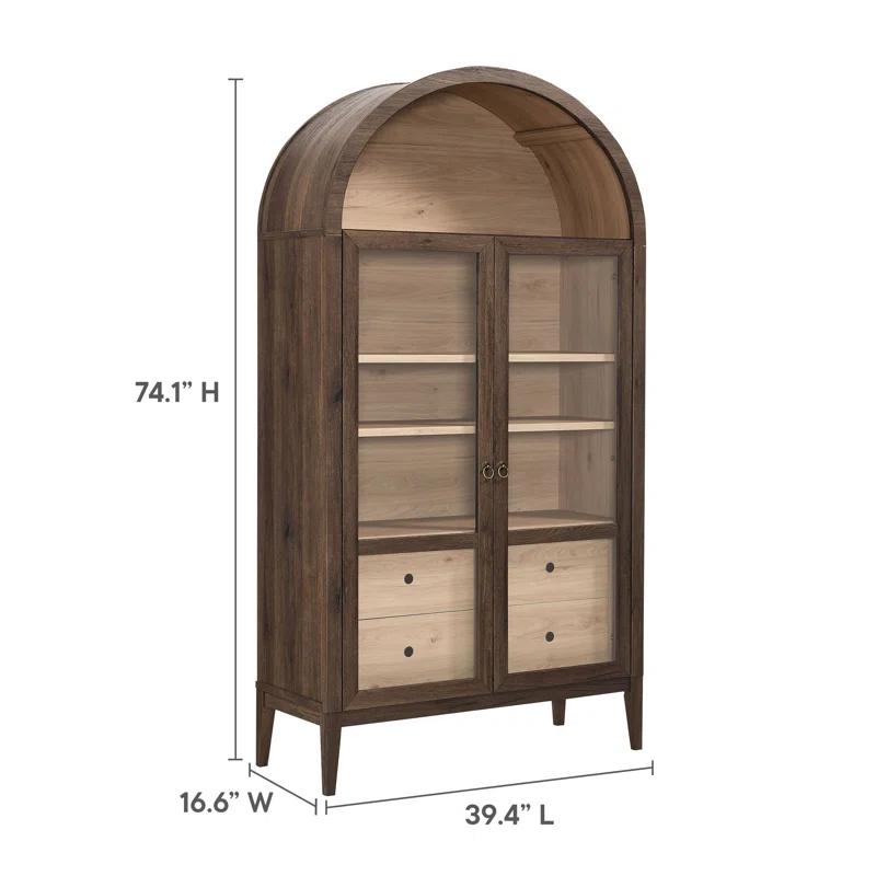 Modway Nolan 74" Tall Arched Storage Display Cabinet