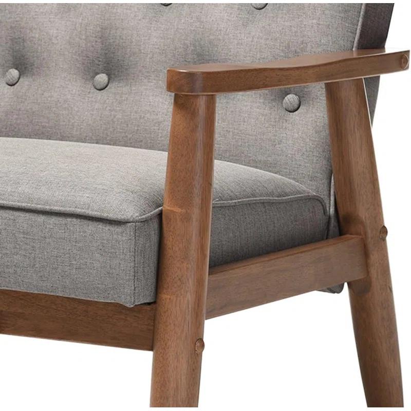 George Oliver Studio Sorrento Accent Chair, 1 Seater, Grey, Brown