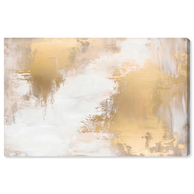 Art Remedy Rushed Golden I Canvas Abstract Art Prints by Art Remedy