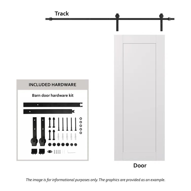 Belldinni Mirella Solid Manufactured Wood and Glass Barn Door with Installation Hardware Kit
