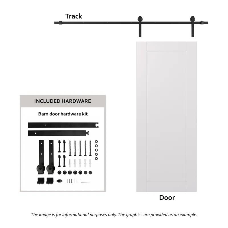 Belldinni Mirella Solid Manufactured Wood and Glass Barn Door with Installation Hardware Kit