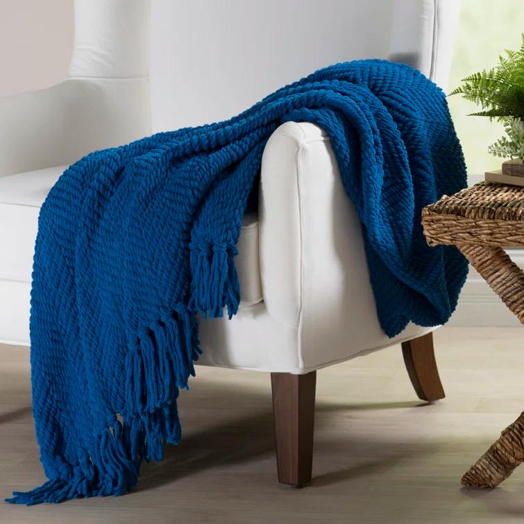 Home Soft Things Tweed Knitted Throw Blanket