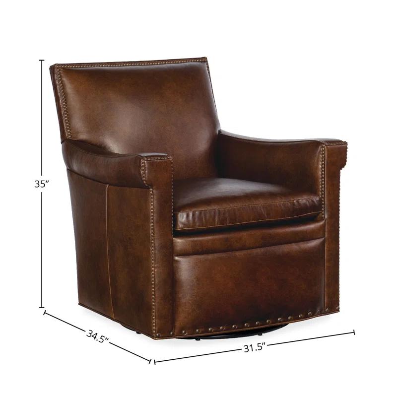 Hooker Furniture Leather Swivel Club Chair