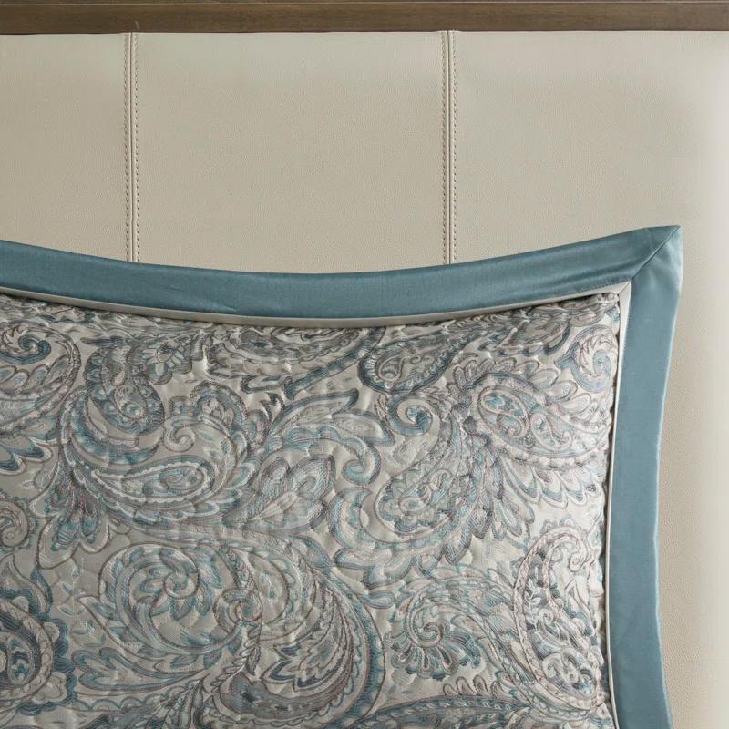 Madison Park Aubrey 5 Piece Jacquard Bedspread Set with Throw Pillows