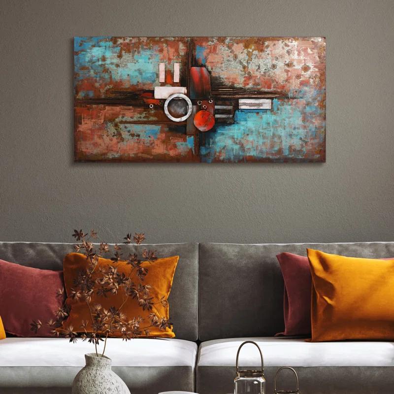 Empire Art Direct "Composition I" Iron Hand Painted 3D Wall Art