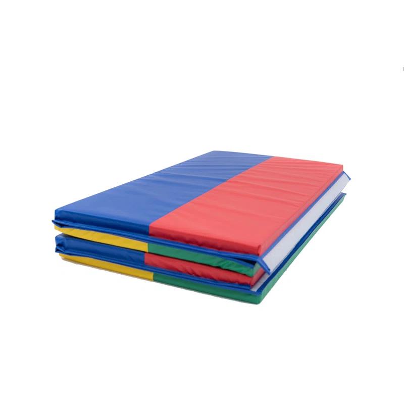 Angeles Primary 4' x 6' Folding Gym Mat - Rainbow