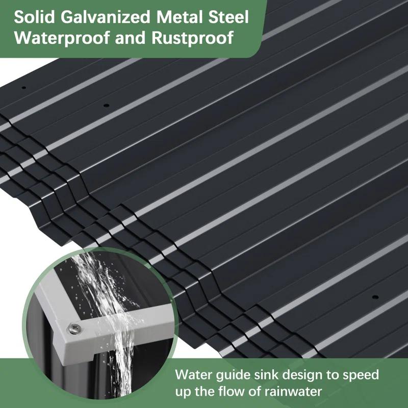 HOGYME 6 Ft. W X 4 Ft. D Outdoor Metal Storage Shed With Lockable Doors