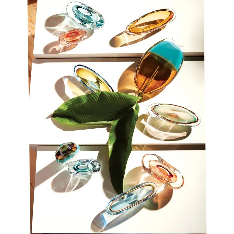 Global Views Oval Vase-Pistachio Amber