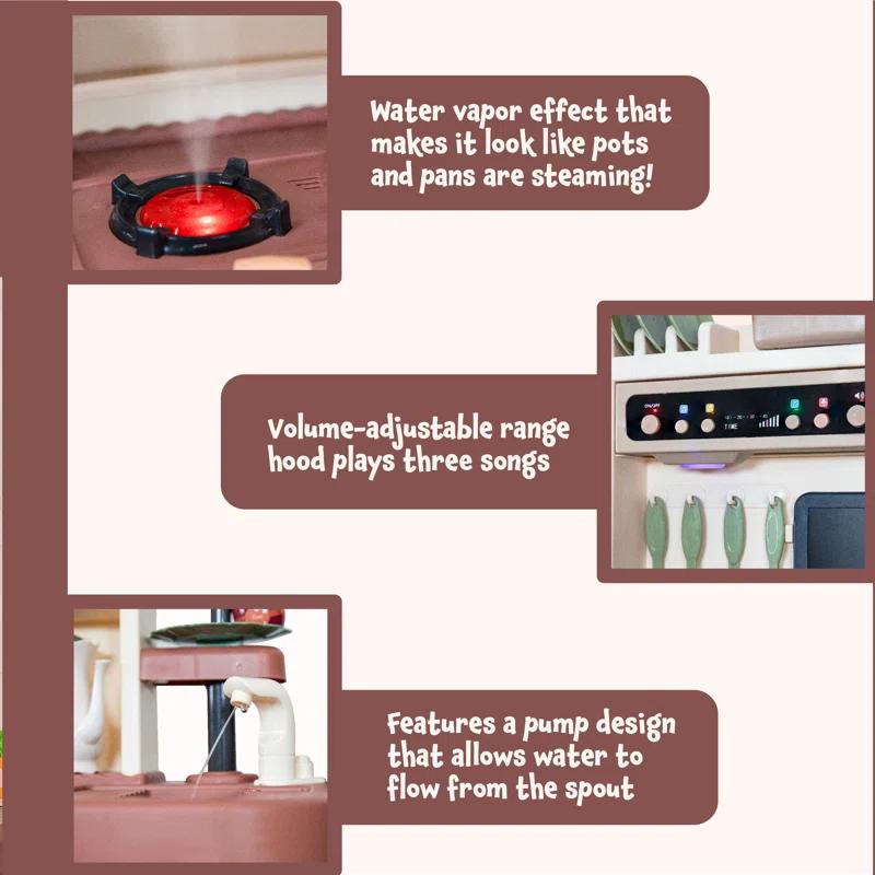 SunnyDaze Decor Mini Meals Kitchen Playset with Light, Sounds and Cooking Effects