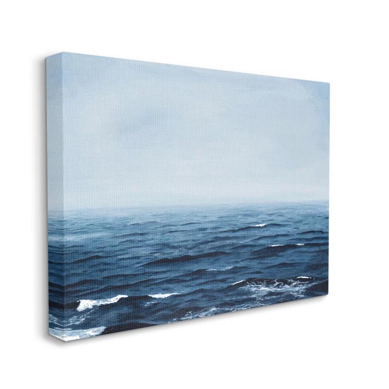 Stupell Industries " Choppy Ocean Water Waves Foggy Nautical Horizon " by Michael Willett Painting Print