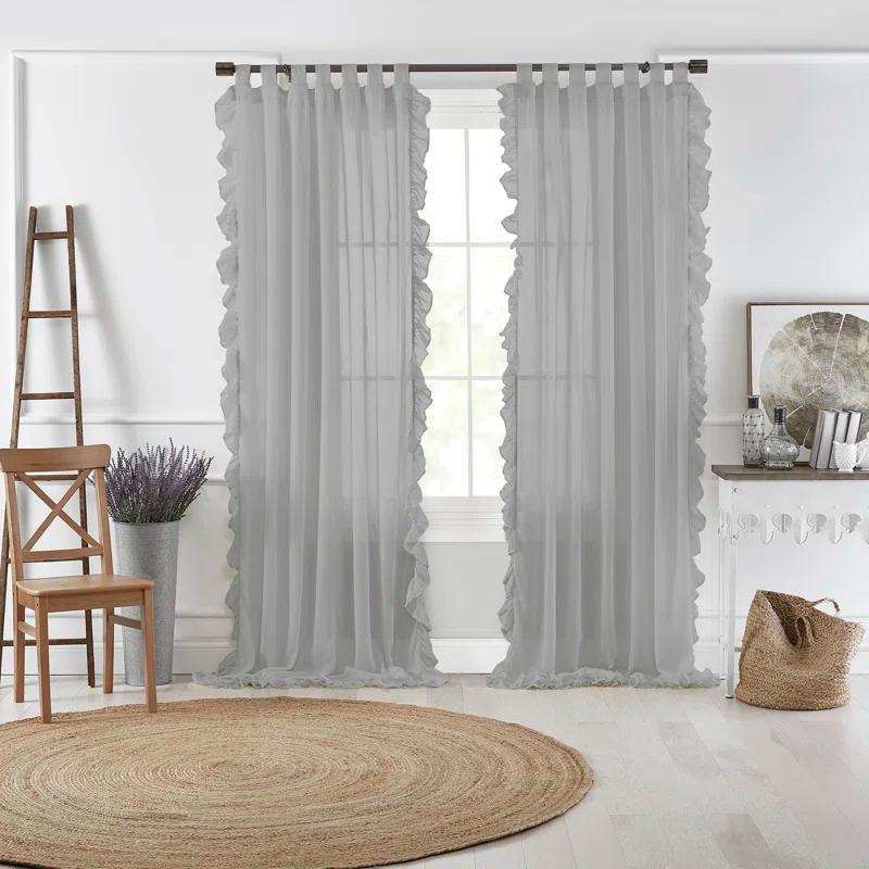 Ophelia & Co. Guyette 100% Cotton Semi Sheer Single Curtain Panel Single Panel