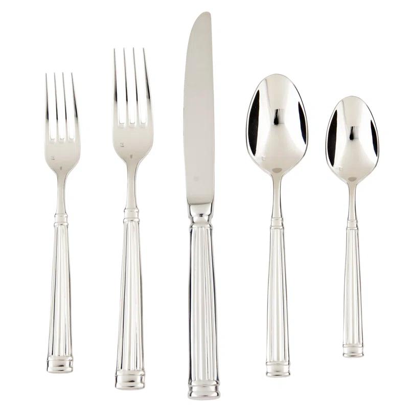 Doria 5 Piece 18/10 Stainless Steel Flatware Set, Service for 1