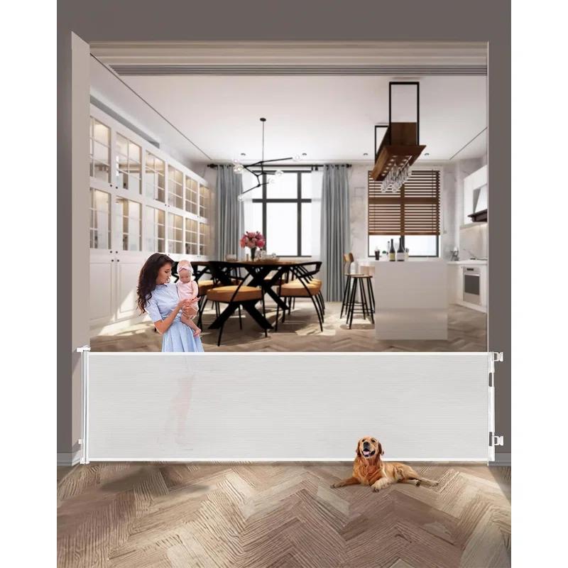 Tucker Murphy Pet™ 168 Inch Extra Wide Retractable Baby Gate,mesh Large Baby Gate Or Mesh Pet Dog Gate, Opening Wide Extra Long Child Safety Gate For Indoor, Outdoor, Stairs, Deck(33"x168")