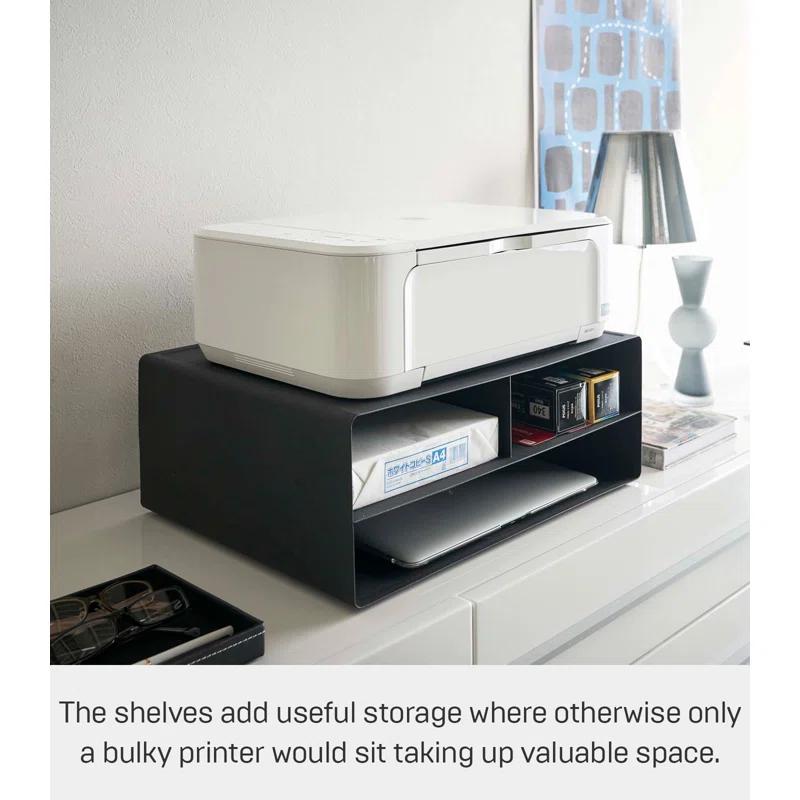 Yamazaki Home Desktop Printer Stand - Computer Accessory Office Organizer, Steel