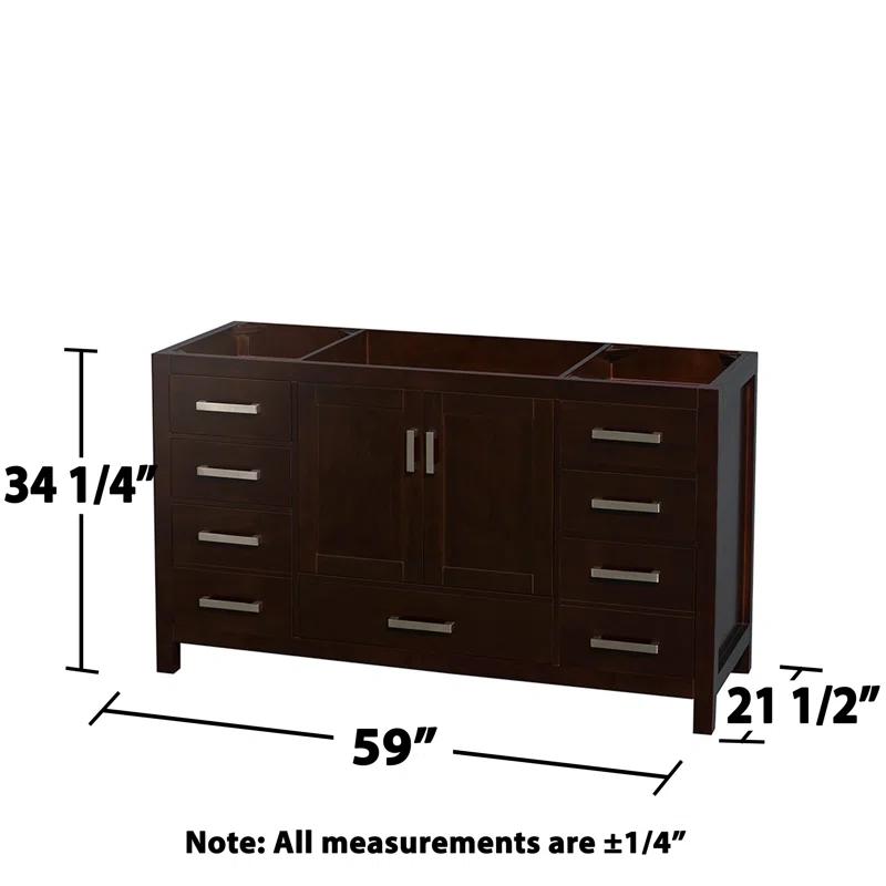 Wyndham Collection Sheffield 59" Freestanding Single Vanity Base Only
