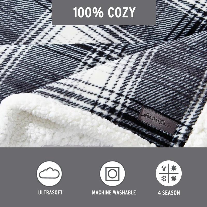 Eddie Bauer Eddie Bauer Printed Plush Fleece/Sherpa Throw Blankets